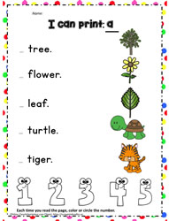 Print the sight word a